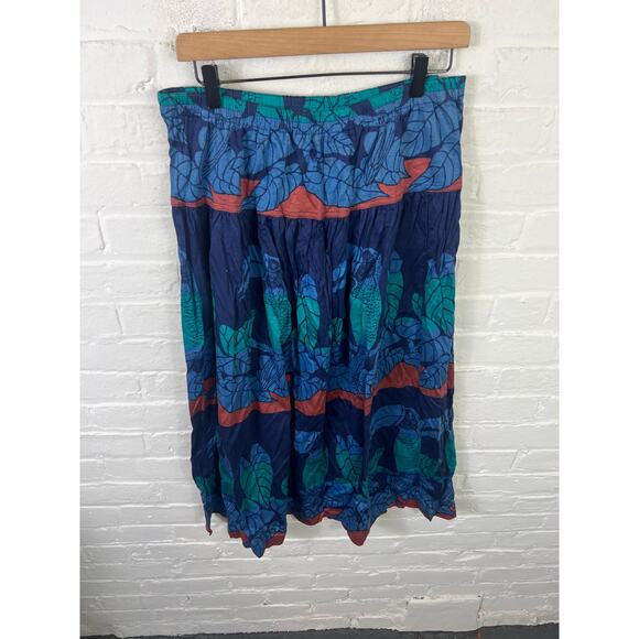 Christian Dior Women's Floral Pleated Midi Skirts Stretch Pull-On Multi Size 12 - Picture 1 of 5